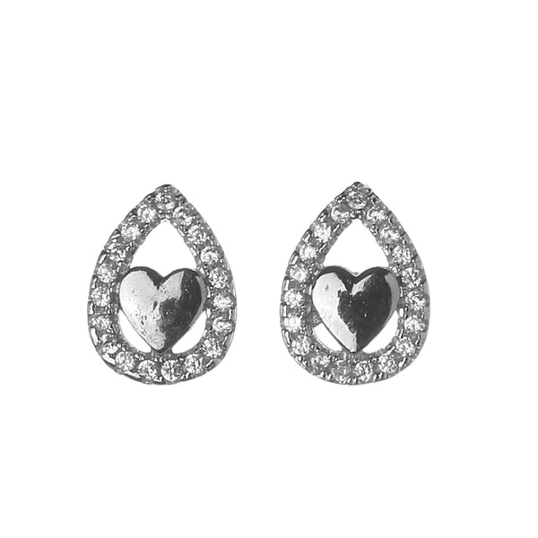 Boucles d'oreilles en argent motif coeur