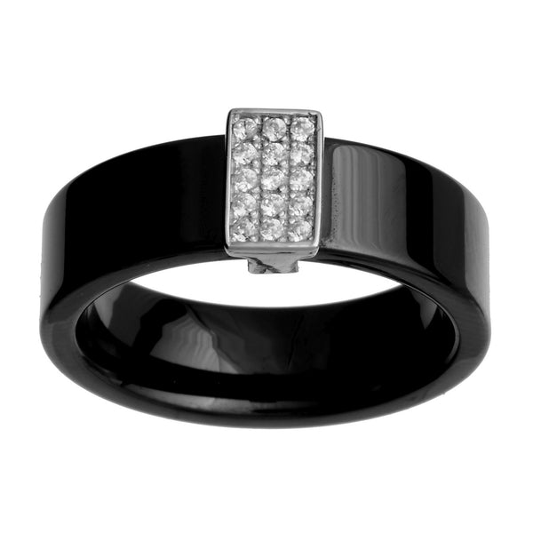 Bague noire en argent (Taille 52)